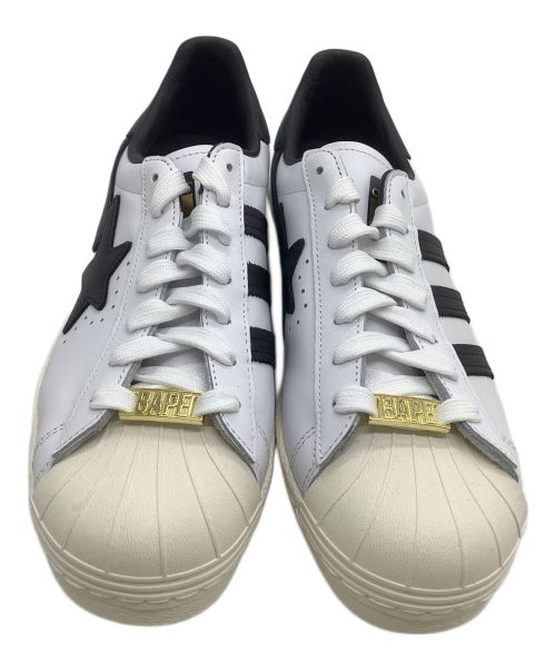 adidas（アディダス）adidas (アディダス) A BATHING APE (アベイシングエイプ) ローカットスニーカー SUPERSTAR 80S BAPE 	50周年記念コラボ ホワイト サイズ:25.5の古着・服飾アイテム