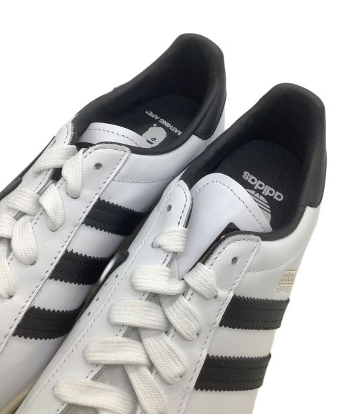 adidas（アディダス）adidas (アディダス) A BATHING APE (アベイシングエイプ) ローカットスニーカー SUPERSTAR 80S BAPE 	50周年記念コラボ ホワイト サイズ:25.5の古着・服飾アイテム
