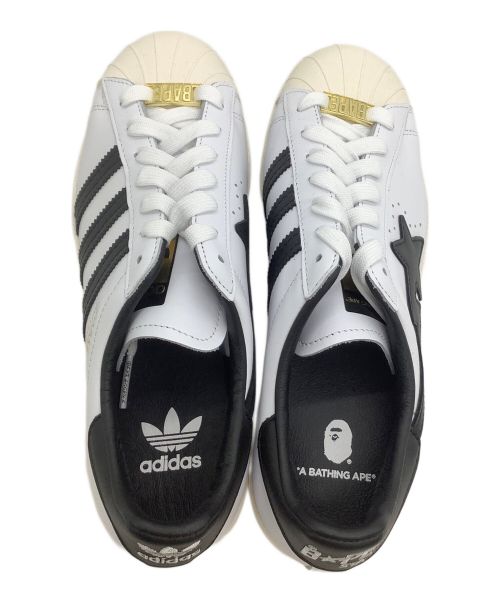 adidas（アディダス）adidas (アディダス) A BATHING APE (アベイシングエイプ) ローカットスニーカー SUPERSTAR 80S BAPE 	50周年記念コラボ ホワイト サイズ:25.5の古着・服飾アイテム