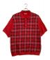 SUPREME（シュプリーム）の古着「ニットポロシャツ Plaid Knit S/S Polo」｜レッド