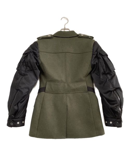 PRADA（プラダ）PRADA (プラダ) ダウン切替ウールジャケット カーキ×ブラック サイズ:36の古着・服飾アイテム
