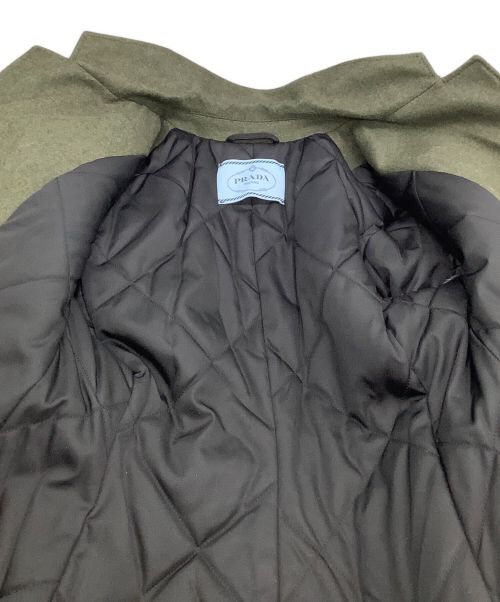 PRADA（プラダ）PRADA (プラダ) ダウン切替ウールジャケット カーキ×ブラック サイズ:36の古着・服飾アイテム