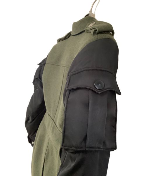 PRADA（プラダ）PRADA (プラダ) ダウン切替ウールジャケット カーキ×ブラック サイズ:36の古着・服飾アイテム