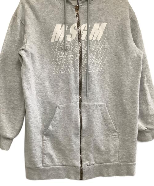 MSGM（エムエスジーエム）MSGM (エムエスジーエム) ジップパーカー ライトグレー サイズ:Mの古着・服飾アイテム