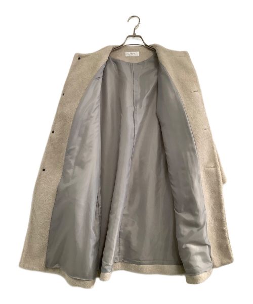 grin（グリン）grin (グリン) ウールボアノーカラーコート アイボリー サイズ:２の古着・服飾アイテム