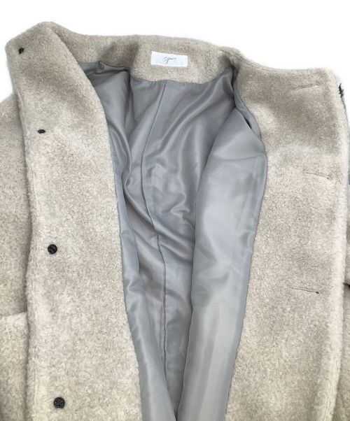 grin（グリン）grin (グリン) ウールボアノーカラーコート アイボリー サイズ:２の古着・服飾アイテム