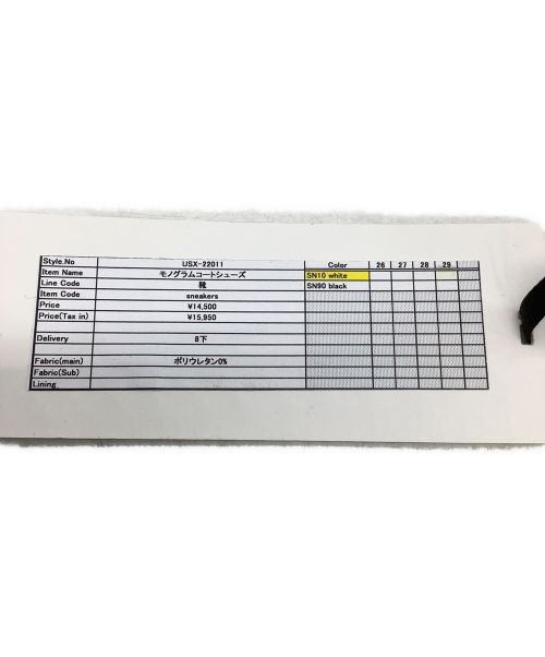 1PIU1UGUALE3 RELAX（ウノピゥウノウグァーレトレ リラックス）1PIU1UGUALE3 RELAX (ウノピゥウノウグァーレトレ リラックス) モノグラムコートスニーカー ホワイト サイズ:29の古着・服飾アイテム