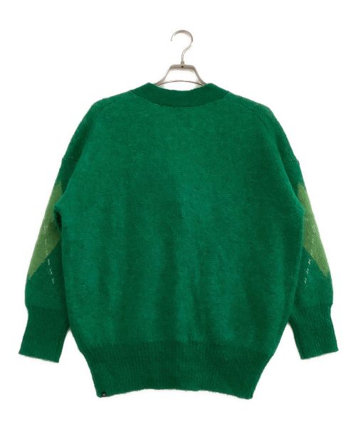 YANUK（ヤヌーク）YANUK (ヤヌーク) ニットカーディガン アーガイルカーディガン グリーン サイズ:free 未使用品の古着・服飾アイテム