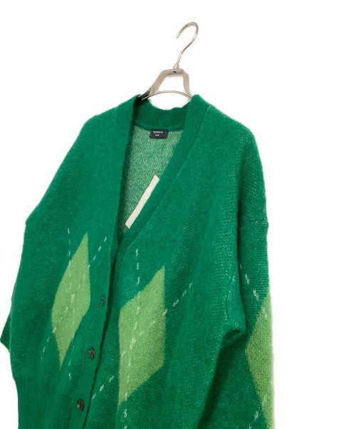 YANUK（ヤヌーク）YANUK (ヤヌーク) ニットカーディガン アーガイルカーディガン グリーン サイズ:free 未使用品の古着・服飾アイテム