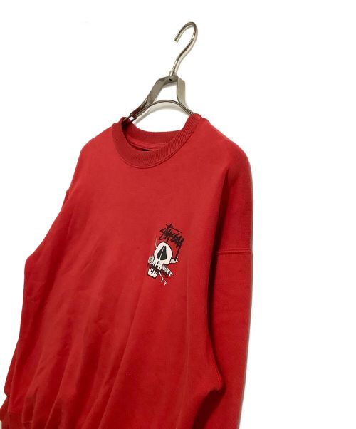 stussy（ステューシー）stussy (ステューシー) クルーネックスウェット レッド サイズ:Lの古着・服飾アイテム