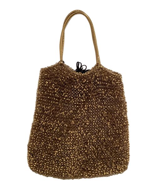 ANTEPRIMA（アンテプリマ）ANTEPRIMA (アンテプリマ) ワイヤーバッグ リボン付 ゴールド×ブラックの古着・服飾アイテム