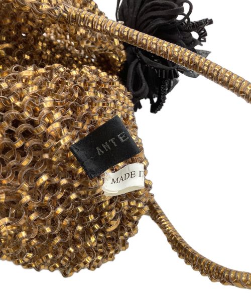 ANTEPRIMA（アンテプリマ）ANTEPRIMA (アンテプリマ) ワイヤーバッグ リボン付 ゴールド×ブラックの古着・服飾アイテム