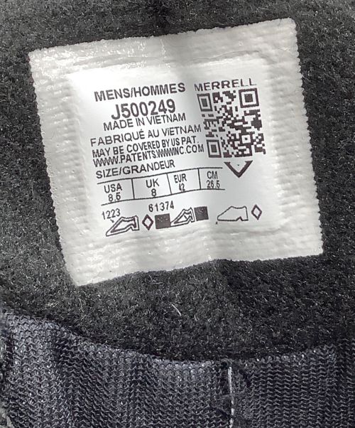 MERRELL（メレル）MERRELL (メレル) ミッドカットスニーカー モアブ3シンセティックミッドゴアテックス ブラック サイズ:26.5 未使用品の古着・服飾アイテム