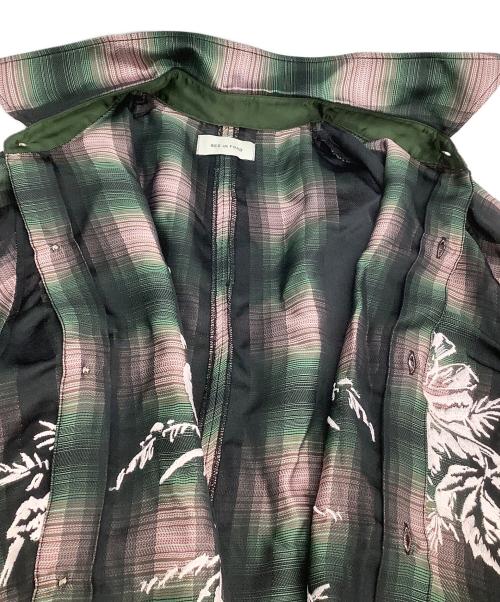 BED J.W. FORD（ベッドフォード）BED J.W. FORD (ベッドフォード) 半袖刺繍シャツ グリーン×ブラック サイズ:1の古着・服飾アイテム