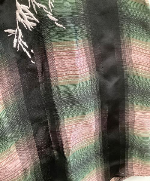 BED J.W. FORD（ベッドフォード）BED J.W. FORD (ベッドフォード) 半袖刺繍シャツ グリーン×ブラック サイズ:1の古着・服飾アイテム