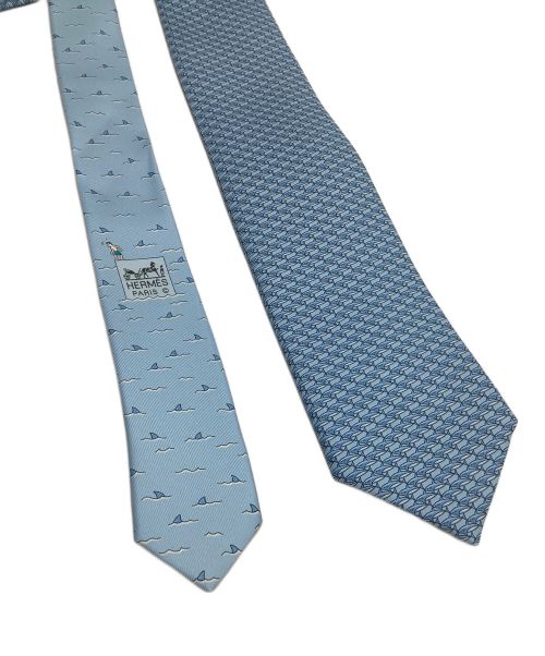 HERMES（エルメス）HERMES (エルメス) ネクタイ　シャーク ライトブルー サイズ:不明 未使用品の古着・服飾アイテム