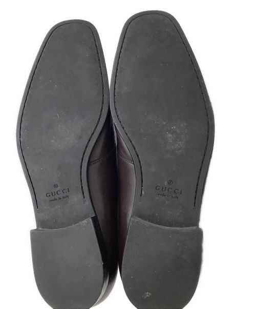 GUCCI（グッチ）GUCCI (グッチ) レザースリッポン ブラウン サイズ:41の古着・服飾アイテム