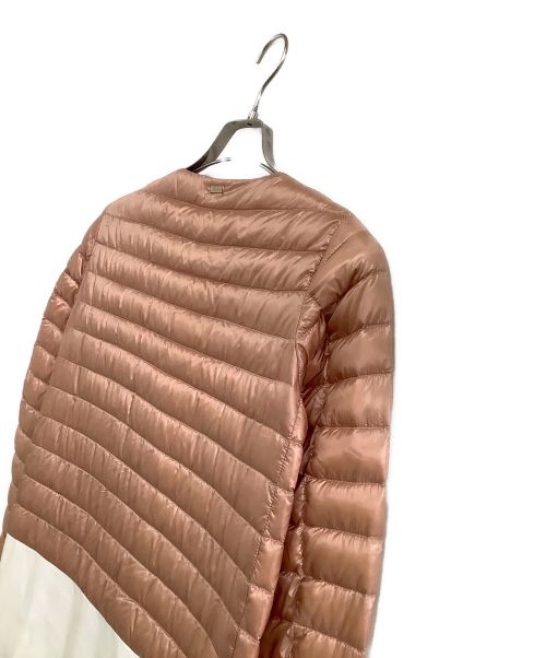 HERNO（ヘルノ）HERNO (ヘルノ) 切替ダウンコート ピンク×ホワイト サイズ:40の古着・服飾アイテム