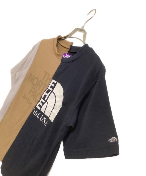 THE NORTH FACE（ザ ノース フェイス）THE NORTH FACE (ザ ノース フェイス) Tシャツ　Asymmetry Logo Tee　21SS ネイビー×ブラウン サイズ:Sの古着・服飾アイテム