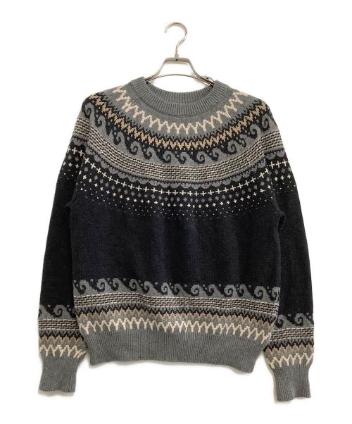 YANUK（ヤヌーク）YANUK (ヤヌーク) セーター ノルディック ジャガードニット ライトグレー×グレー サイズ:M 未使用品の古着・服飾アイテム