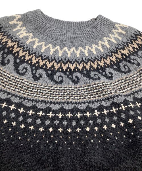 YANUK（ヤヌーク）YANUK (ヤヌーク) セーター ノルディック ジャガードニット ライトグレー×グレー サイズ:M 未使用品の古着・服飾アイテム
