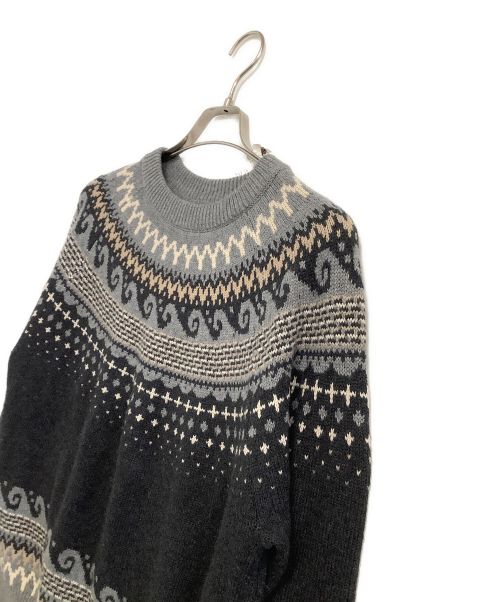 YANUK（ヤヌーク）YANUK (ヤヌーク) セーター ノルディック ジャガードニット ライトグレー×グレー サイズ:M 未使用品の古着・服飾アイテム