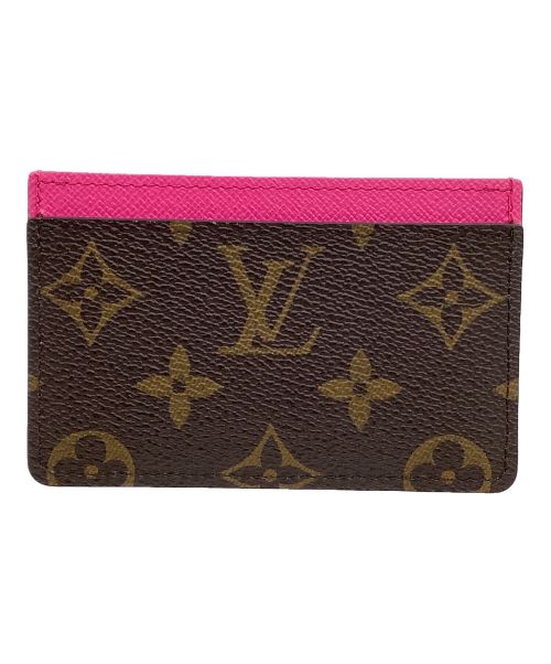 LOUIS VUITTON（ルイ ヴィトン）LOUIS VUITTON (ルイ ヴィトン) カードケース　ポルト サーンプル ブラウン×ピンクの古着・服飾アイテム