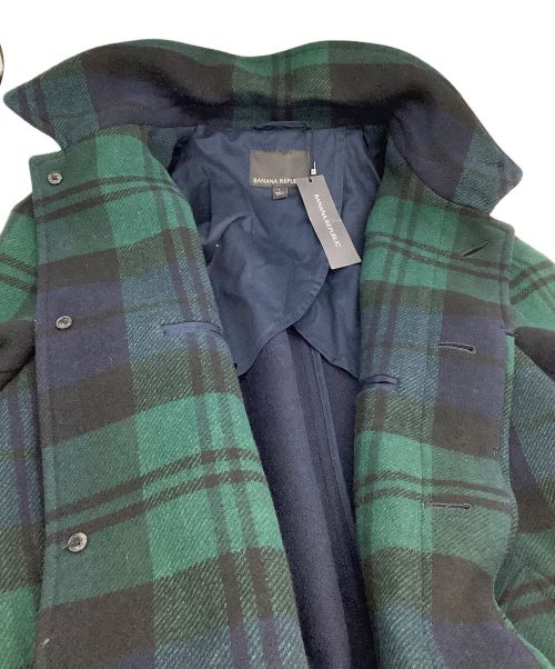 BANANA REPUBLIC（バナナリパブリック）BANANA REPUBLIC (バナナリパブリック) ステンカラーコート グリーン×ネイビー サイズ:Lの古着・服飾アイテム