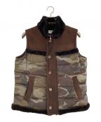 EMMETIエンメティ）の古着「ダウンベスト」｜グリーン×ブラウン