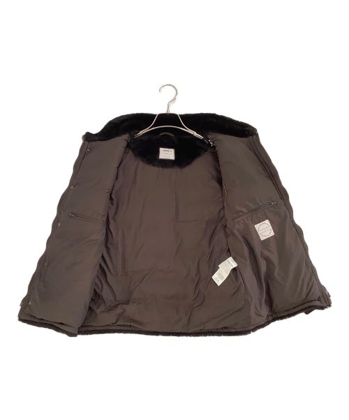 EMMETI（エンメティ）EMMETI (エンメティ) ダウンベスト グリーン×ブラウン サイズ:48の古着・服飾アイテム