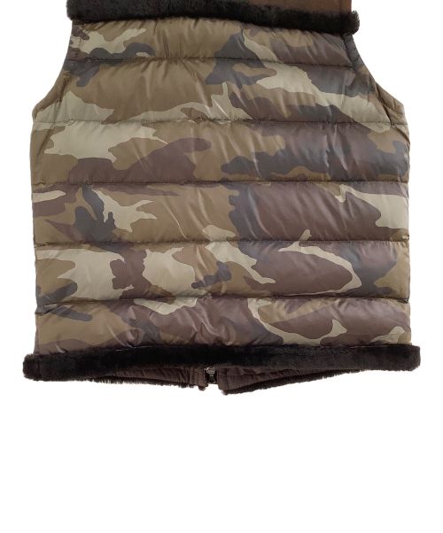 EMMETI（エンメティ）EMMETI (エンメティ) ダウンベスト グリーン×ブラウン サイズ:48の古着・服飾アイテム