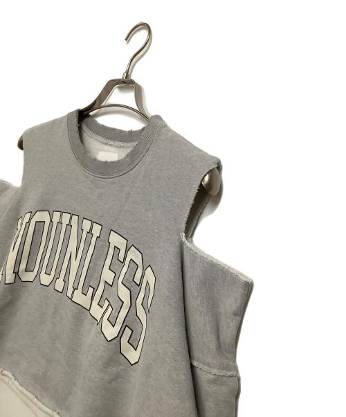 NOUNLESS（ナウンレス）NOUNLESS (ナウンレス) スウェット　Cut Off Logo Sweat グレー サイズ:1の古着・服飾アイテム