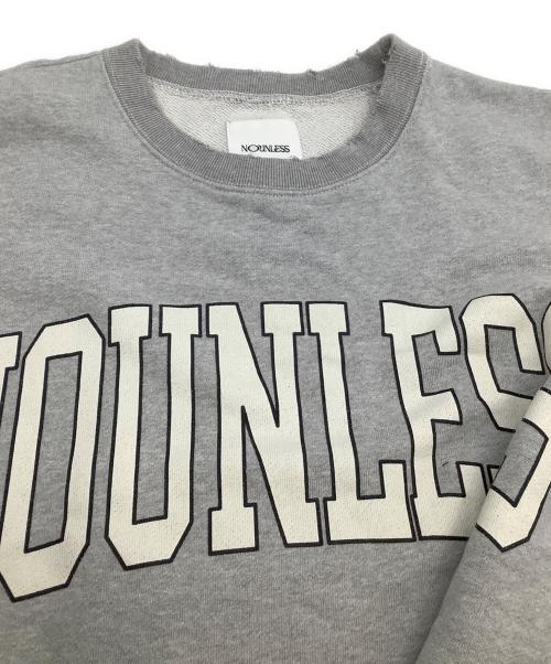 NOUNLESS（ナウンレス）NOUNLESS (ナウンレス) スウェット　Cut Off Logo Sweat グレー サイズ:1の古着・服飾アイテム