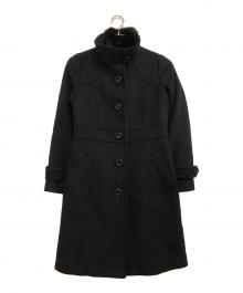 BLUE LABEL CRESTBRIDGE（ブルーレーベルクレストブリッジ）の古着「ファー付ウールコート」｜ブラック