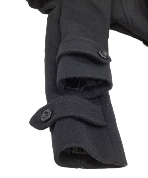 BLUE LABEL CRESTBRIDGE（ブルーレーベルクレストブリッジ）BLUE LABEL CRESTBRIDGE (ブルーレーベルクレストブリッジ) ファー付ウールコート ブラック サイズ:38の古着・服飾アイテム