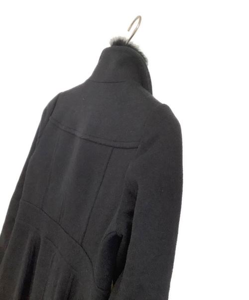 BLUE LABEL CRESTBRIDGE（ブルーレーベルクレストブリッジ）BLUE LABEL CRESTBRIDGE (ブルーレーベルクレストブリッジ) ファー付ウールコート ブラック サイズ:38の古着・服飾アイテム