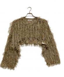 NOUNLESS（ナウンレス）の古着「クロップドニット　NO BRIGHT LOOP FRINGE SHORT KNIT」｜マルチカラー