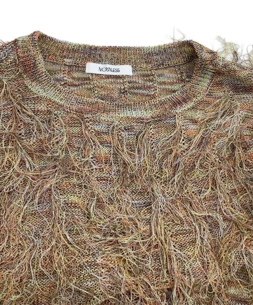 NOUNLESS（ナウンレス）NOUNLESS (ナウンレス) クロップドニット　NO BRIGHT LOOP FRINGE SHORT KNIT マルチカラー サイズ:１の古着・服飾アイテム