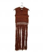 Ameriアメリ）の古着「ノースリーブニット　24SS」｜ブラウン