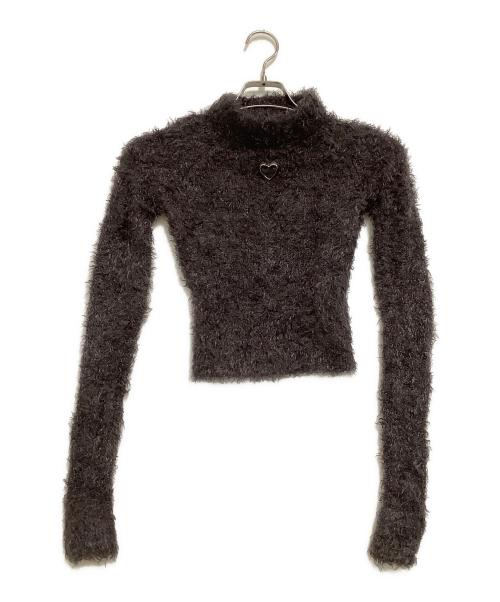 BASICKS（ベイシックス）BASICKS (ベイシックス) シャギーニット　SHAGGY CUT-OUT KNIT　2024 ブラウン サイズ:Sの古着・服飾アイテム