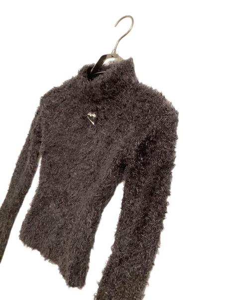 BASICKS（ベイシックス）BASICKS (ベイシックス) シャギーニット　SHAGGY CUT-OUT KNIT　2024 ブラウン サイズ:Sの古着・服飾アイテム