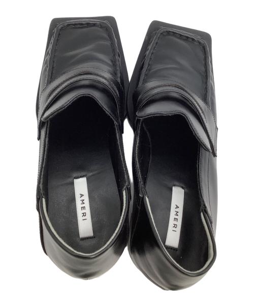 Ameri（アメリ）Ameri (アメリ) スクエアトゥローファー　UND SQUARE TOE LOAFER ブラック サイズ:Lの古着・服飾アイテム