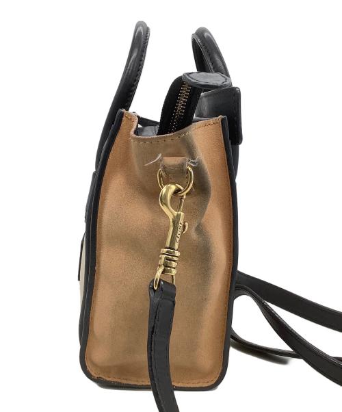 CELINE（セリーヌ）CELINE (セリーヌ) 2WAYバッグ　ラゲージ ナノショッパー　2012年製造 ベージュ×ブラックの古着・服飾アイテム