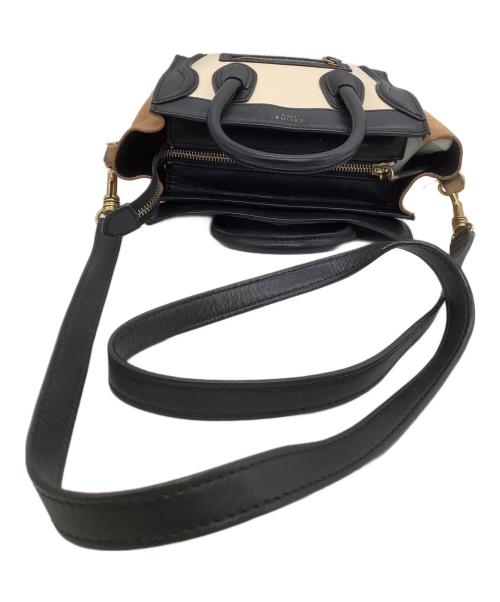 CELINE（セリーヌ）CELINE (セリーヌ) 2WAYバッグ　ラゲージ ナノショッパー　2012年製造 ベージュ×ブラックの古着・服飾アイテム