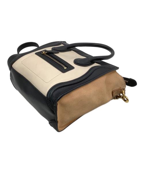 CELINE（セリーヌ）CELINE (セリーヌ) 2WAYバッグ　ラゲージ ナノショッパー　2012年製造 ベージュ×ブラックの古着・服飾アイテム