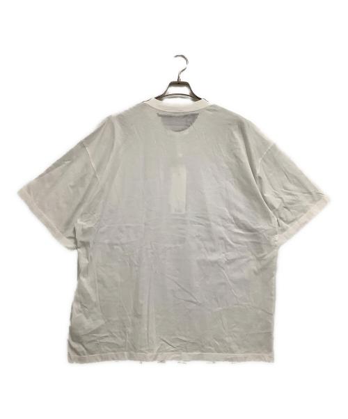 MM6 Maison Margiela（エムエムシックスメゾンマルジェラ）MM6 Maison Margiela (エムエムシックス メゾンマルジェラ) ナンバーロゴTシャツ グレー×ホワイト サイズ:Mの古着・服飾アイテム