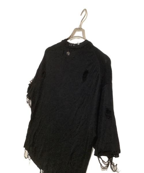 KAMIYA（カミヤ）KAMIYA (カミヤ) PRINTED KNIT TEE ブラック サイズ:Sの古着・服飾アイテム