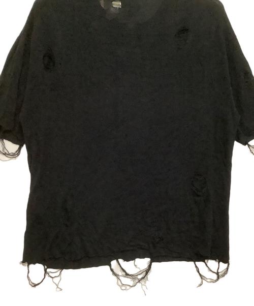 KAMIYA（カミヤ）KAMIYA (カミヤ) PRINTED KNIT TEE ブラック サイズ:Sの古着・服飾アイテム