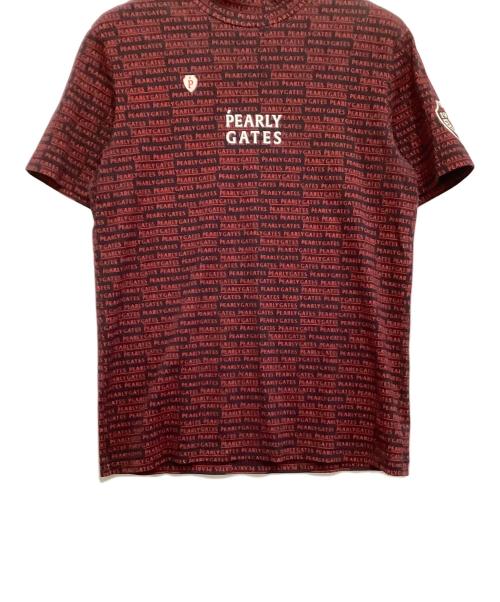 PEARLY GATES（パーリーゲイツ）PEARLY GATES (パーリーゲイツ) ゴルフウェア(トップス) ブラック×レッド サイズ:5の古着・服飾アイテム