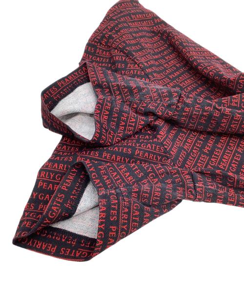 PEARLY GATES（パーリーゲイツ）PEARLY GATES (パーリーゲイツ) ゴルフウェア(トップス) ブラック×レッド サイズ:5の古着・服飾アイテム